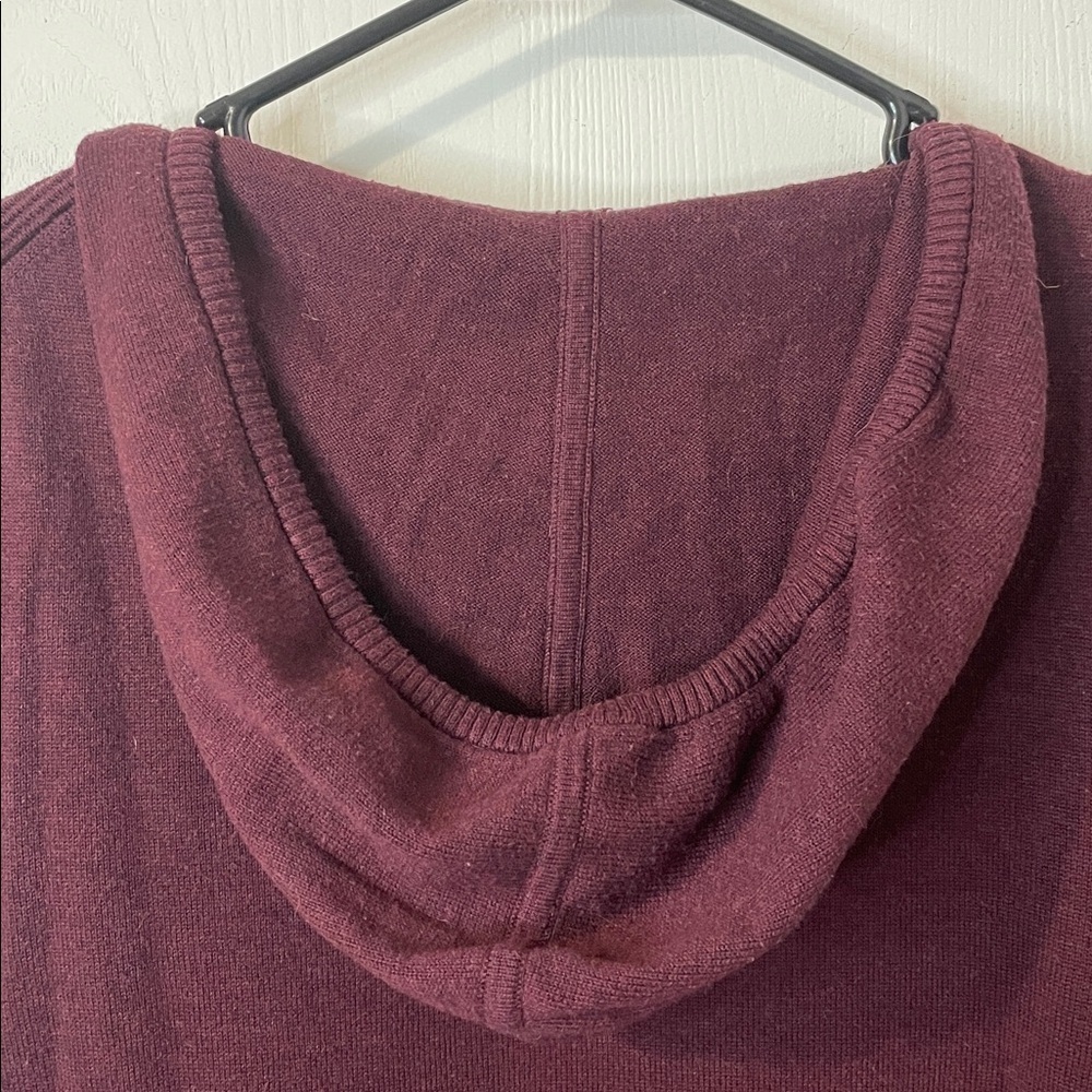 Athleta Aster Ribbed Hooded Pullover Sweatshirt Maroon Women Size Large - Picture 7 of 8